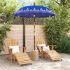 vidaXL Parasol Balin&eacute;s 260 Azul 180-190 cm Algod&oacute;n y madera maciza