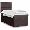 vidaXL Cama box spring con colch&oacute;n tela marr&oacute;n oscuro 80x200 cm