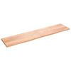 vidaXL Encimera ba&ntilde;o madera maciza tratada marr&oacute;n claro 220x50x(2-4)cm