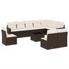 vidaXL Set de sof&aacute;s de jard&iacute;n 11 pzas cojines rat&aacute;n sint&eacute;tico marr&oacute;n