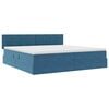 vidaXL Cama con almacenamiento Azul Oscuro 200 x 200 cm Terciopelo