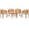 vidaXL Juego de muebles de jard&iacute;n 5 piezas madera maciza de teca