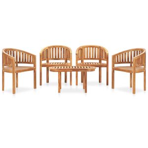 vidaXL Juego de muebles de jard&iacute;n 5 piezas madera maciza de teca