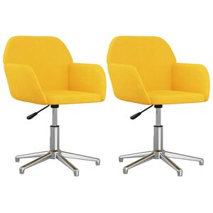 vidaXL Sillas de comedor giratorias 2 unidades tela amarillo mostaza