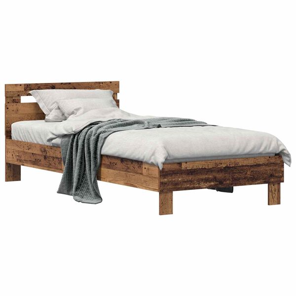 vidaXL Estructura de cama con cabecera Madera vieja 98.5 x 200 cm