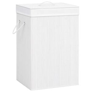vidaXL Cesto de la ropa sucia de bamb&uacute; 2 secciones blanco 72 l