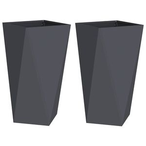 vidaXL Jardinera 2 pcs Antracita 40 x 40 x 75 cm Acero