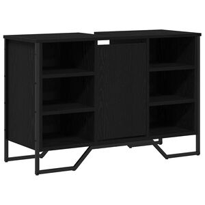 vidaXL Gabinete de Lavabo para Ba&ntilde;o Roble Negro 91 x 35 x 60 cm