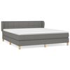 vidaXL Cama box spring con colch&oacute;n tela gris oscuro 180x200 cm