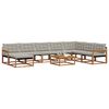 vidaXL Conjunto de sof&aacute;s de exterior 9 pcs Gris Natural y Claro