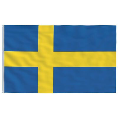 vidaXL Mástil y bandera de Suecia aluminio 6,23 m