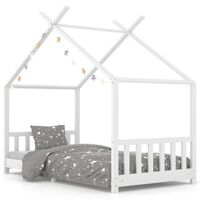 vidaXL Estructura de cama infantil madera maciza pino blanco 90x200 cm