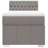 vidaXL Cama box spring con colch&oacute;n tela gris taupe 90x200 cm