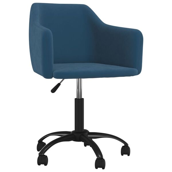 vidaXL Silla de comedor giratoria de terciopelo azul