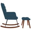 vidaXL Mecedora con taburete de terciopelo azul