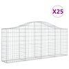 vidaXL Cestas de gaviones 25 uds forma de arco hierro 200x30x80/100 cm