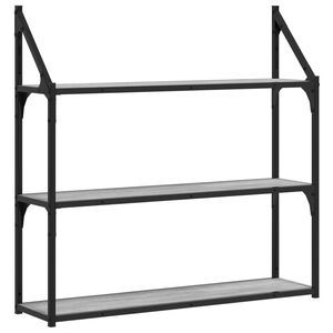 vidaXL Estanter&iacute;a de pared madera ingenier&iacute;a gris Sonoma 80x21x78,5cm
