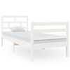 vidaXL Estructura de cama individual madera maciza blanco 75x190 cm