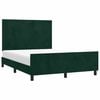 vidaXL Estructura cama sin colch&oacute;n terciopelo verde oscuro 140x190 cm