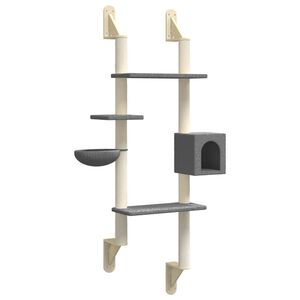 vidaXL &Aacute;rbol rascador para gatos de pared gris oscuro 180 cm