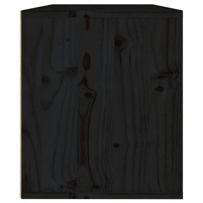 vidaXL Armario de pared madera maciza de pino negro 60x30x35 cm