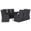 vidaXL Juego de comedor de jard&iacute;n 9 piezas con cojines negro