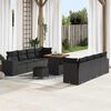 vidaXL Conjunto de sof&aacute; de jard&iacute;n 11 pcs Negro rat&aacute;n sint&eacute;tico