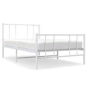 vidaXL Estructura cama sin colch&oacute;n con estribo metal blanco 75x190 cm