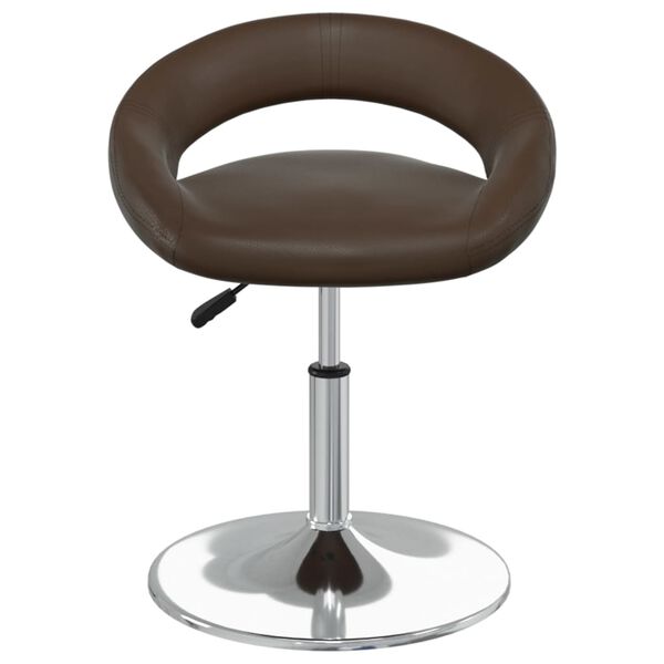 vidaXL Sillas de comedor giratorias 2 unidades cuero sint&eacute;tico marr&oacute;n