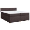 vidaXL Cama box spring con colch&oacute;n tela marr&oacute;n oscuro 200x200 cm
