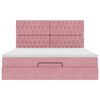 vidaXL Estructura de cama otomana colchones terciopelo rosa 180x200cm