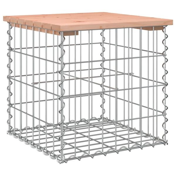 vidaXL Banco jardín diseño gaviones madera abeto Douglas 43x44x42 cm