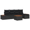 vidaXL Conjunto de sof&aacute; de jard&iacute;n 6 uds. Negro rat&aacute;n sint&eacute;tico