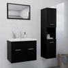 vidaXL Juego de muebles de ba&ntilde;o madera de ingenier&iacute;a negro