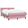 vidaXL Cama box spring con colch&oacute;n terciopelo rosa 140x220 cm