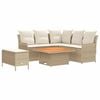 vidaXL Juegos de muebles 5 uds. Beige y Crema Rat&aacute;n sint&eacute;tico