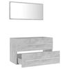 vidaXL Set muebles de ba&ntilde;o 2 piezas madera contrachapada gris hormig&oacute;n