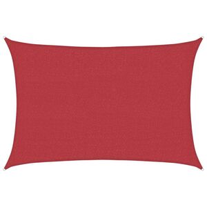 vidaXL Toldo de vela rojo HDPE 160 g/m&sup2; 2,5x4 m