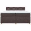 vidaXL Cama box spring con colch&oacute;n tela marr&oacute;n oscuro 200x200 cm