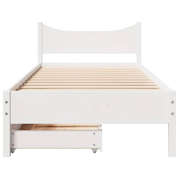 vidaXL Estructura cama con cajones madera maciza pino blanco 90x200 cm