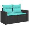vidaXL Set de sof&aacute;s de jard&iacute;n 7 pzas con cojines rat&aacute;n sint&eacute;tico negro