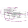 vidaXL Estructura de cama sin colch&oacute;n madera maciza de pino 140x190 cm