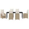 vidaXL Conjunto de Comedor de Jard&iacute;n 7 pcs Beige rat&aacute;n sint&eacute;tico