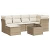 vidaXL Set sof&aacute;s de jard&iacute;n 7 piezas y cojines rat&aacute;n sint&eacute;tico beige