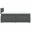 vidaXL Cama box spring con colch&oacute;n tela gris oscuro 120x190 cm