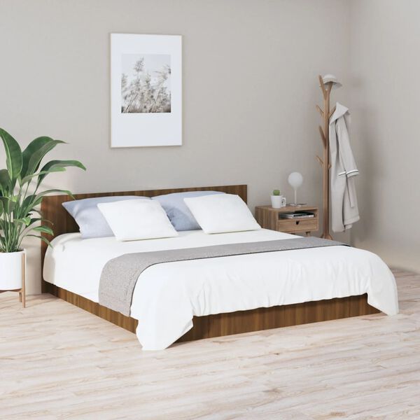 vidaXL Cabecero de cama madera contrachapada roble marrón 200x1,5x80cm