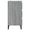 vidaXL Mesita de noche con patas de metal gris Sonoma 40x35x69 cm