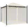 vidaXL Cenador con paredes de malla acero crema 2,93x2,93 m