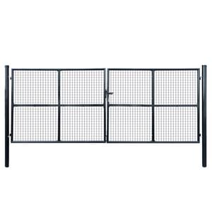 vidaXL Puerta de jard&iacute;n de malla acero galvanizado 400 x 150 cm gris