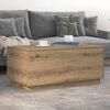 vidaXL Mesa de centro con luces LED roble artisan 90x50x40 cm